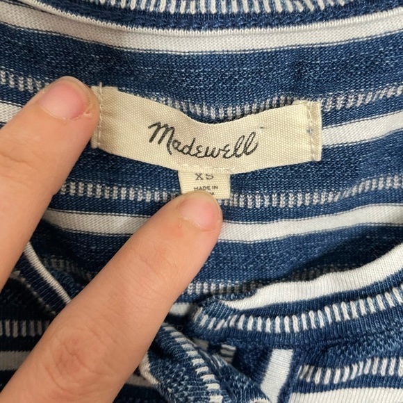 Madewell Blue Stripe Boxy Crop Top XS - Picture 5 of 5